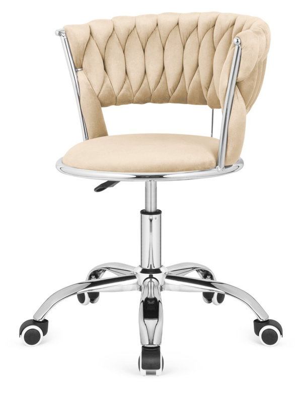 Krzeso obrotowe warkocz TRECCIA OFFICE BEIGE VELVET II GATUNEK